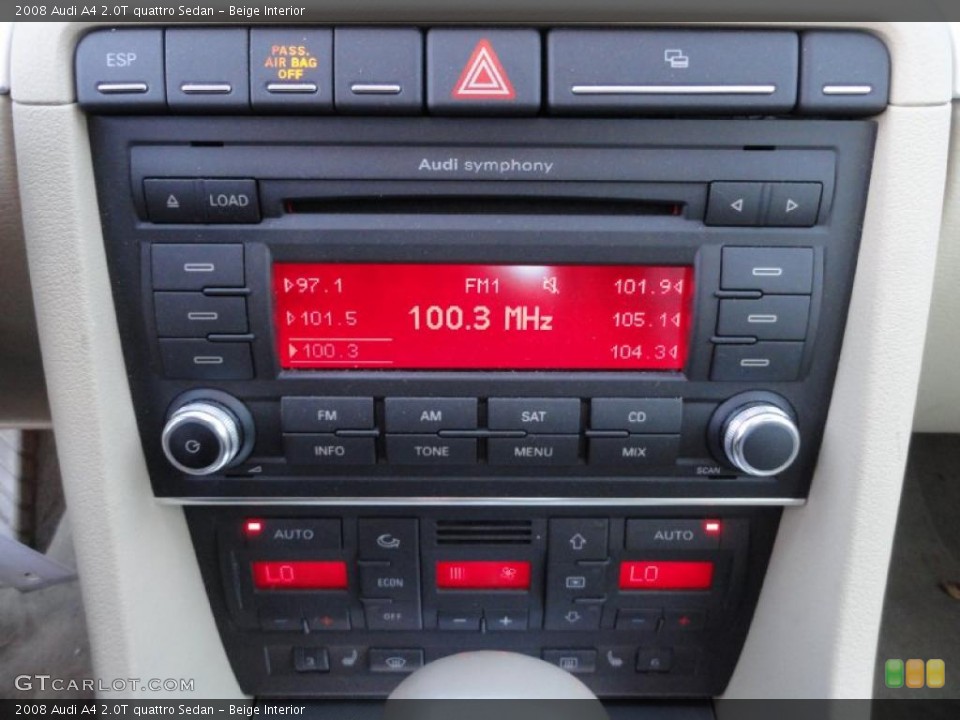 Beige Interior Controls for the 2008 Audi A4 2.0T quattro Sedan #41256933
