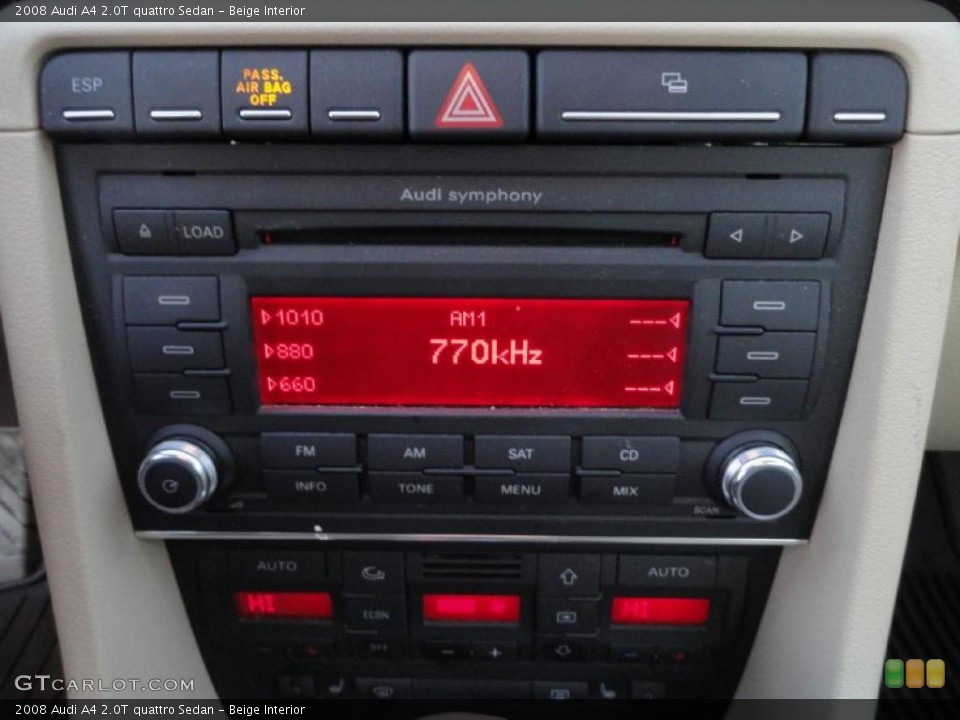 Beige Interior Controls for the 2008 Audi A4 2.0T quattro Sedan #41259525