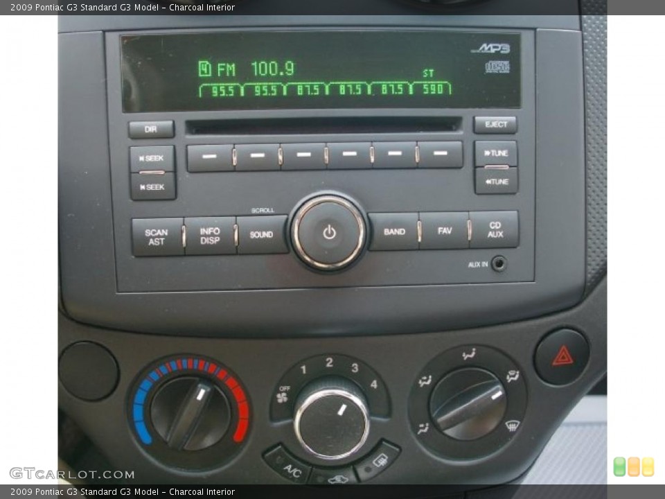 Charcoal Interior Controls for the 2009 Pontiac G3  #41265949
