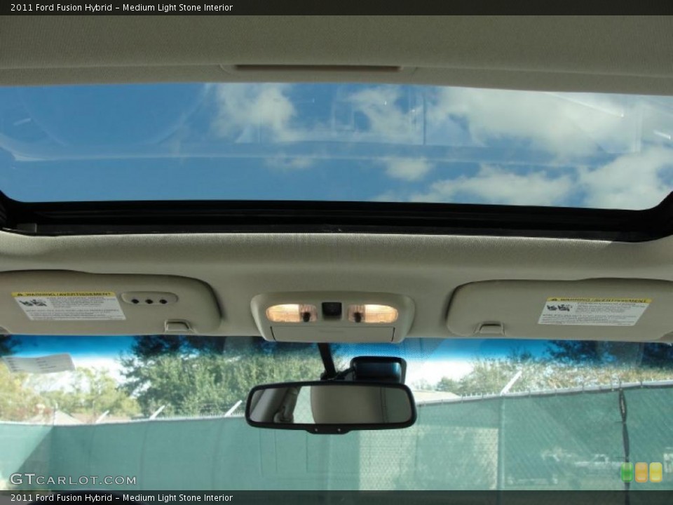 Medium Light Stone Interior Sunroof for the 2011 Ford Fusion Hybrid #41272485