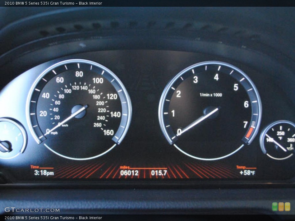 Black Interior Gauges for the 2010 BMW 5 Series 535i Gran Turismo #41282089