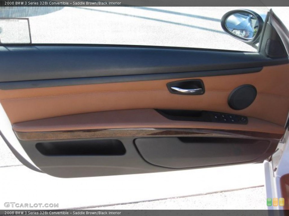 Saddle Brown/Black Interior Door Panel for the 2008 BMW 3 Series 328i Convertible #41283929