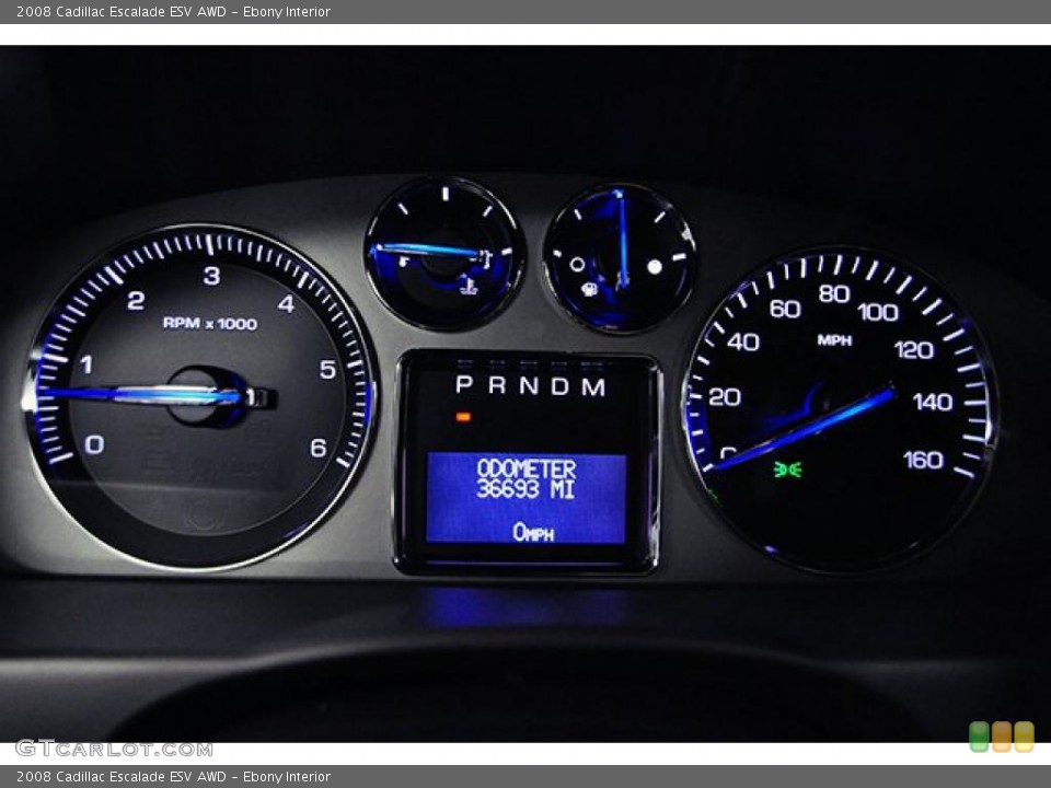 Ebony Interior Gauges for the 2008 Cadillac Escalade ESV AWD #41285913