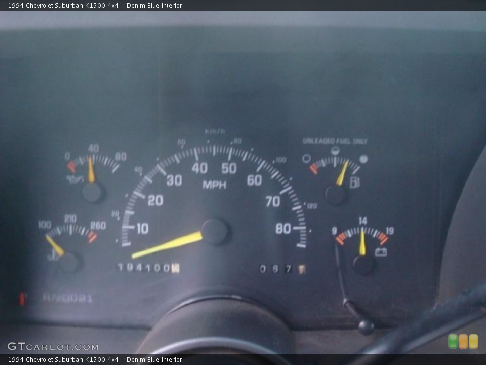 Denim Blue Interior Gauges for the 1994 Chevrolet Suburban K1500 4x4 #41288165