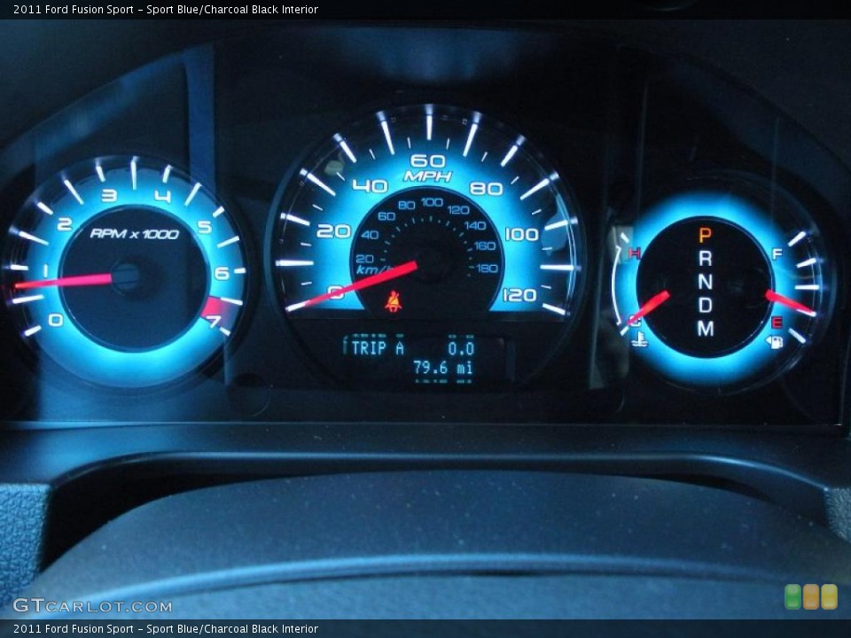Sport Blue/Charcoal Black Interior Gauges for the 2011 Ford Fusion Sport #41289373