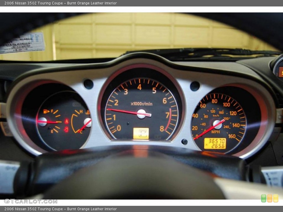 Burnt Orange Leather Interior Gauges for the 2006 Nissan 350Z Touring Coupe #41296478