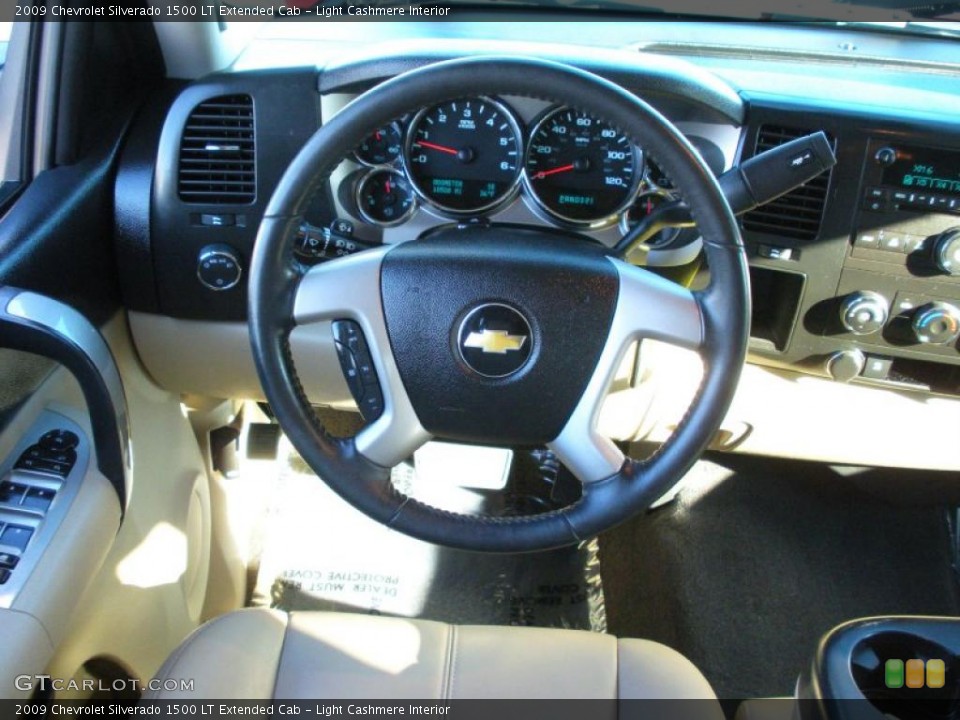 Light Cashmere Interior Steering Wheel for the 2009 Chevrolet Silverado 1500 LT Extended Cab #41304229