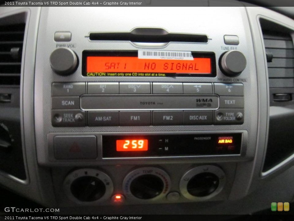 Graphite Gray Interior Controls for the 2011 Toyota Tacoma V6 TRD Sport Double Cab 4x4 #41305713