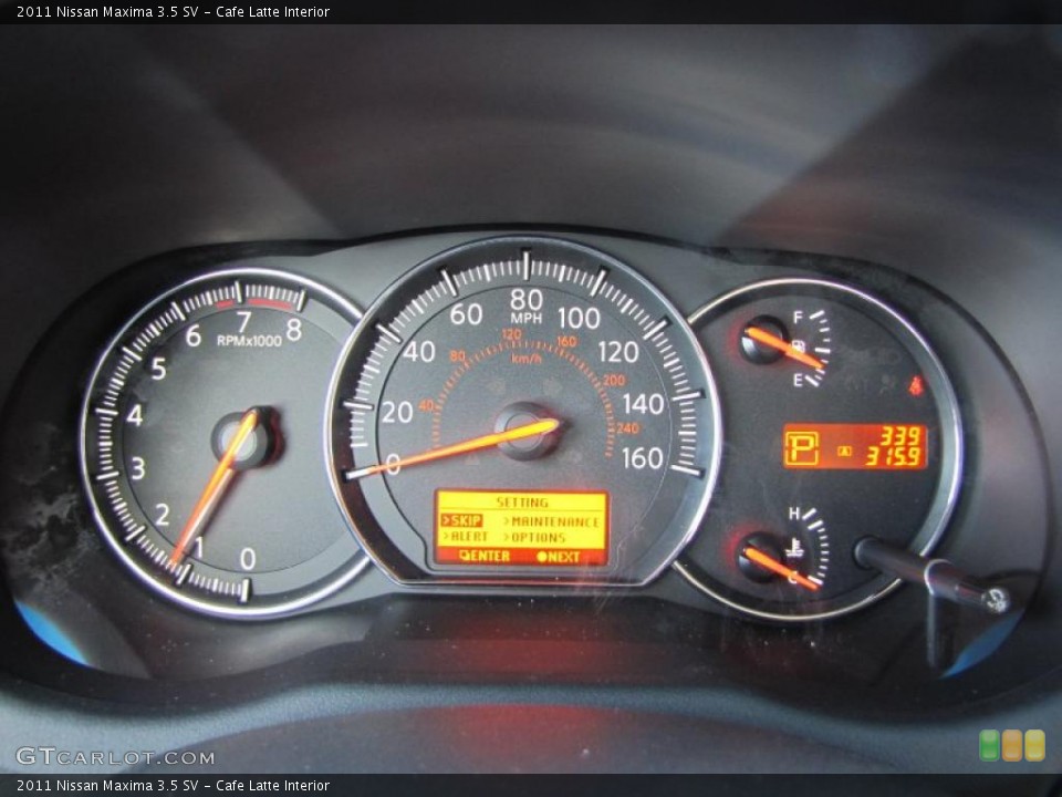 Cafe Latte Interior Gauges for the 2011 Nissan Maxima 3.5 SV #41308835