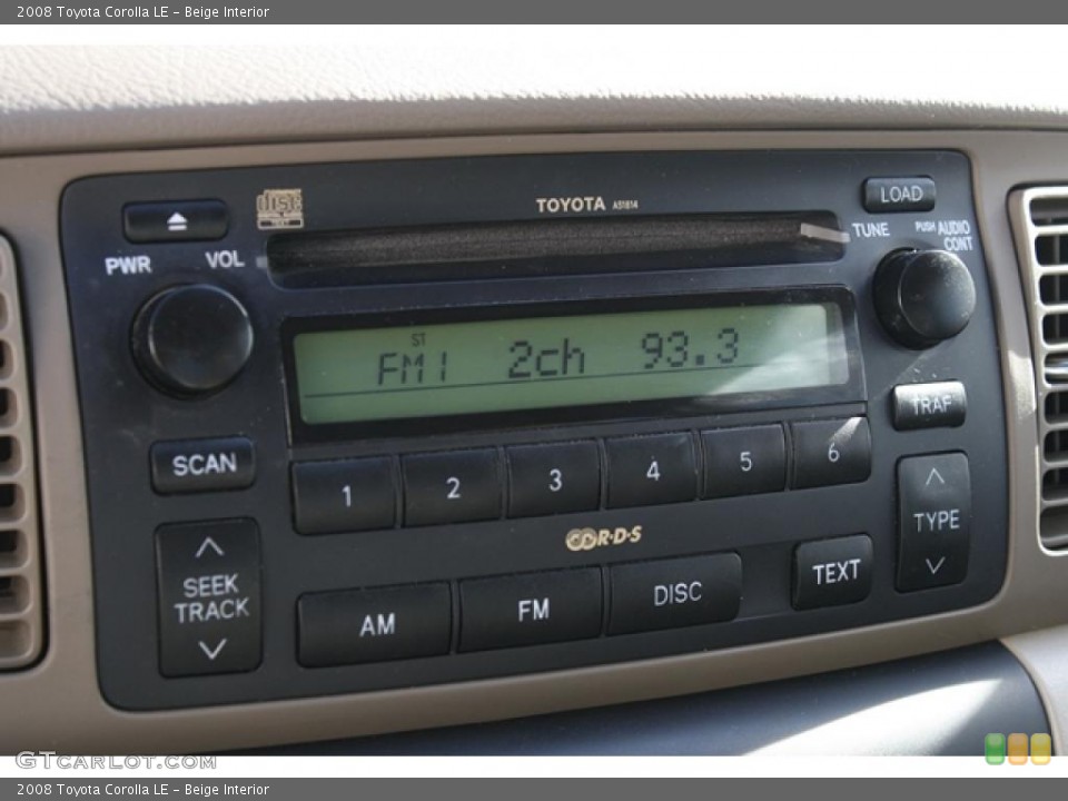Beige Interior Controls for the 2008 Toyota Corolla LE #41310487