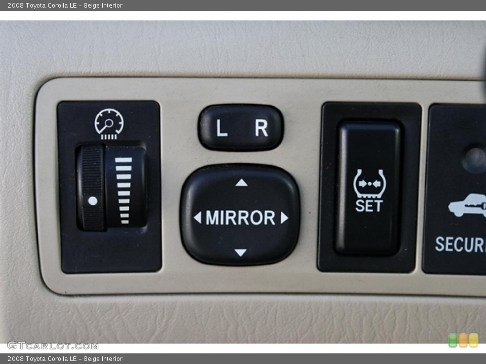 Beige Interior Controls for the 2008 Toyota Corolla LE #41310567