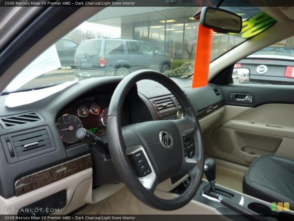 Dark Charcoal/Light Stone Interior Dashboard for the 2008 Mercury Milan V6 Premier AWD #41315914