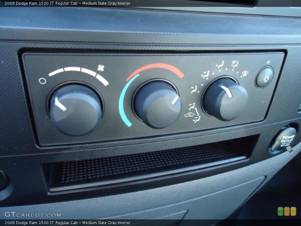 Medium Slate Gray Interior Controls for the 2008 Dodge Ram 1500 ST Regular Cab #41326986