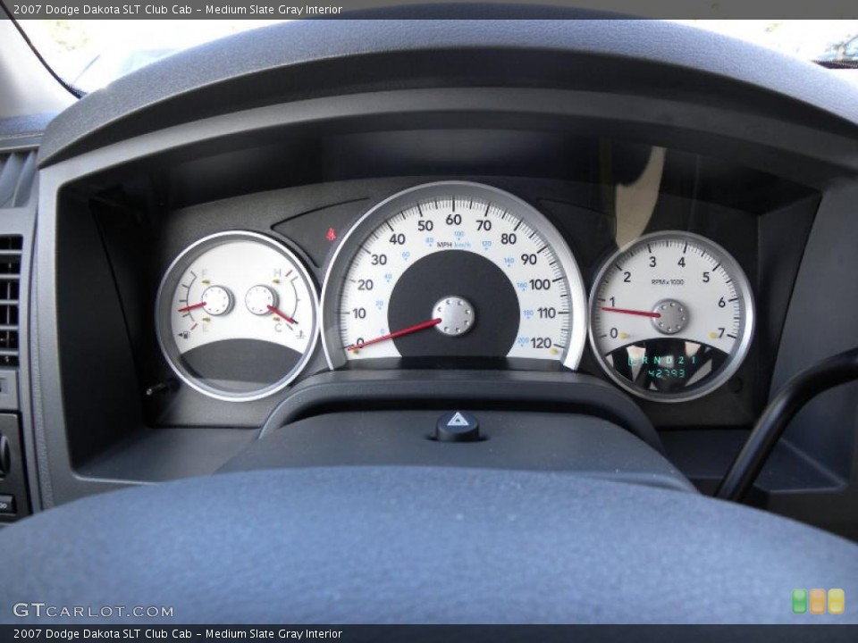 Medium Slate Gray Interior Gauges for the 2007 Dodge Dakota SLT Club Cab #41338951