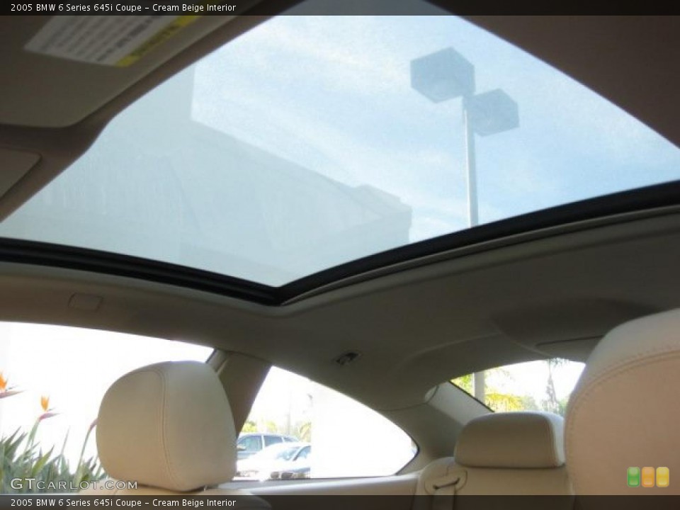 Cream Beige Interior Sunroof for the 2005 BMW 6 Series 645i Coupe #41344143