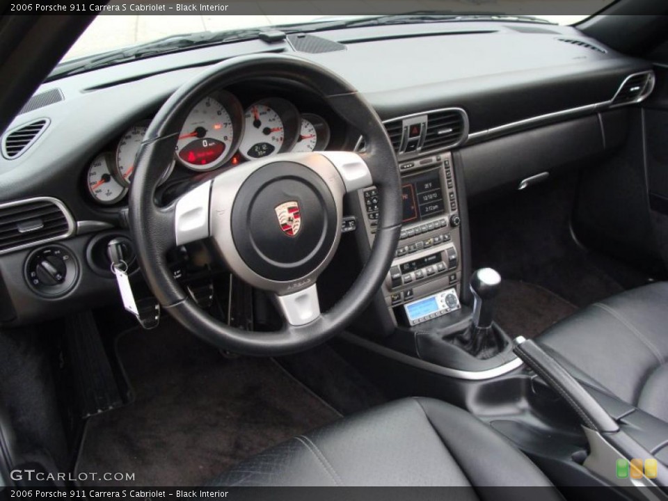 Black Interior Dashboard for the 2006 Porsche 911 Carrera S Cabriolet #41351199