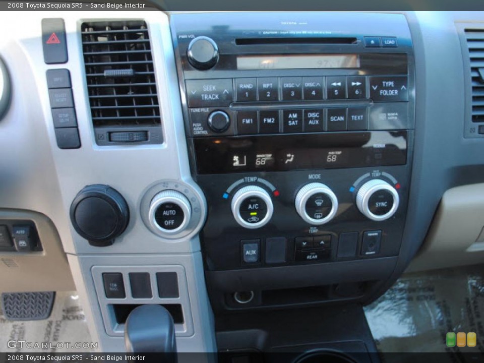 Sand Beige Interior Controls for the 2008 Toyota Sequoia SR5 #41360907