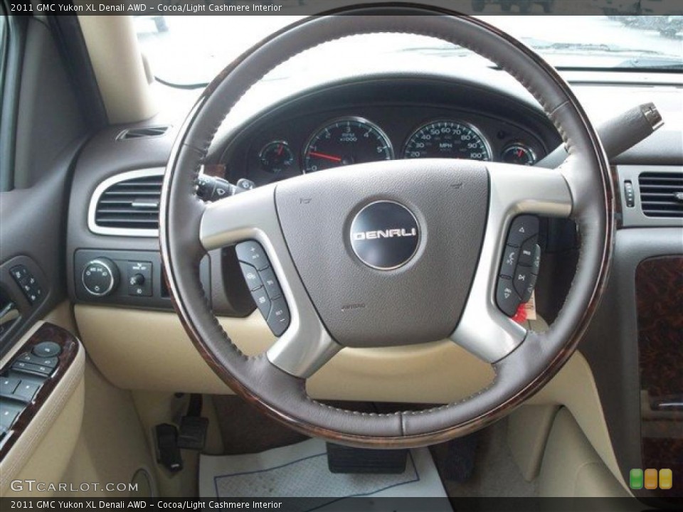 Cocoa/Light Cashmere Interior Steering Wheel for the 2011 GMC Yukon XL Denali AWD #41368311