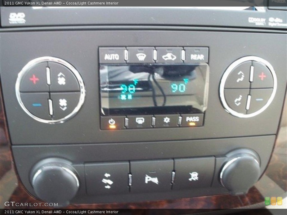 Cocoa/Light Cashmere Interior Controls for the 2011 GMC Yukon XL Denali AWD #41368471