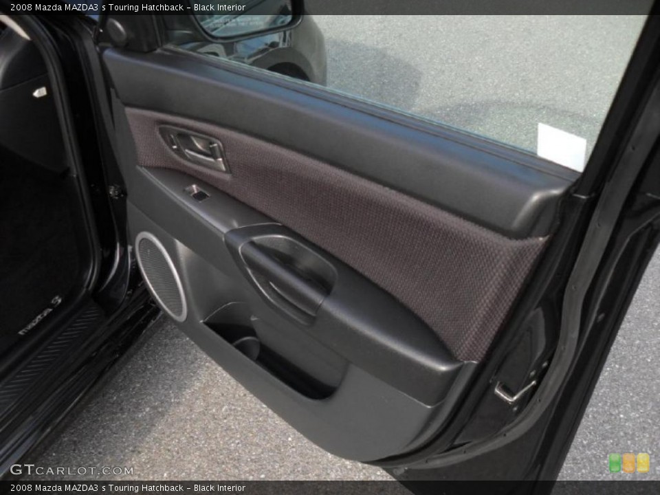 Black Interior Door Panel for the 2008 Mazda MAZDA3 s Touring Hatchback #41378884