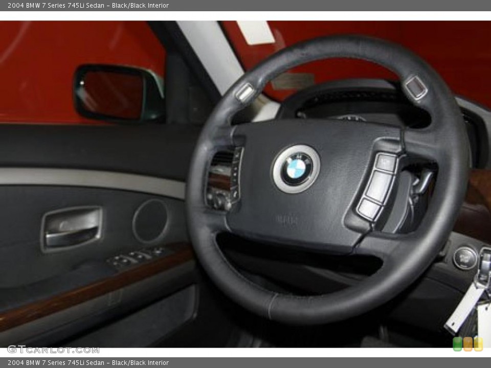 Black/Black Interior Steering Wheel for the 2004 BMW 7 Series 745Li Sedan #41390312