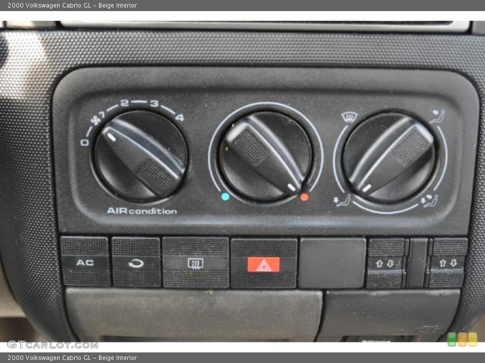 Beige Interior Controls for the 2000 Volkswagen Cabrio GL #41392420