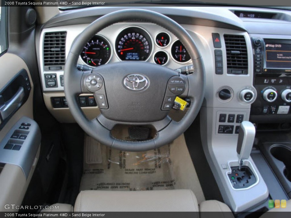 Sand Beige Interior Dashboard for the 2008 Toyota Sequoia Platinum 4WD #41397708
