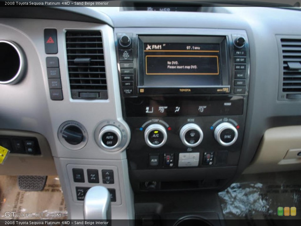 Sand Beige Interior Controls for the 2008 Toyota Sequoia Platinum 4WD #41397732