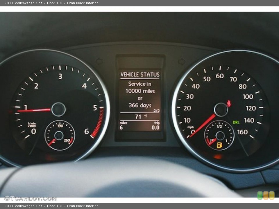 Titan Black Interior Gauges for the 2011 Volkswagen Golf 2 Door TDI #41401720