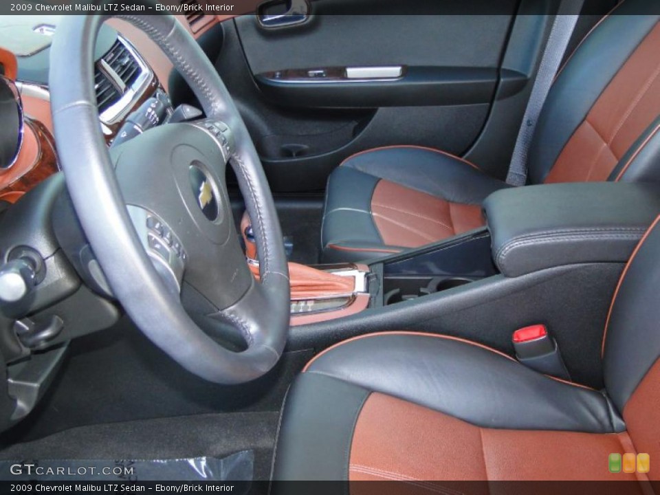 Ebony/Brick Interior Photo for the 2009 Chevrolet Malibu LTZ Sedan #41407511