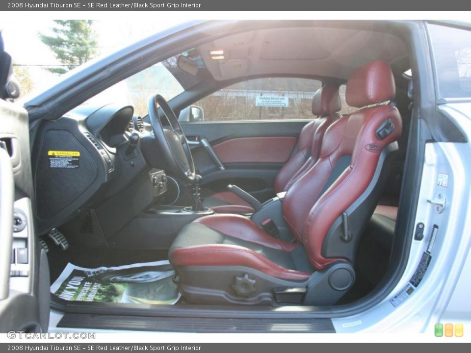 SE Red Leather/Black Sport Grip Interior Photo for the 2008 Hyundai Tiburon SE #41427971