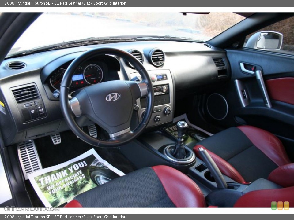 SE Red Leather/Black Sport Grip Interior Transmission for the 2008 Hyundai Tiburon SE #41428051