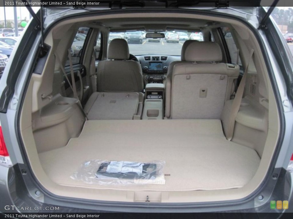 Sand Beige Interior Trunk for the 2011 Toyota Highlander Limited #41430763