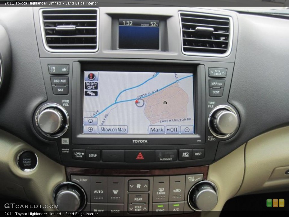 Sand Beige Interior Navigation for the 2011 Toyota Highlander Limited #41430807