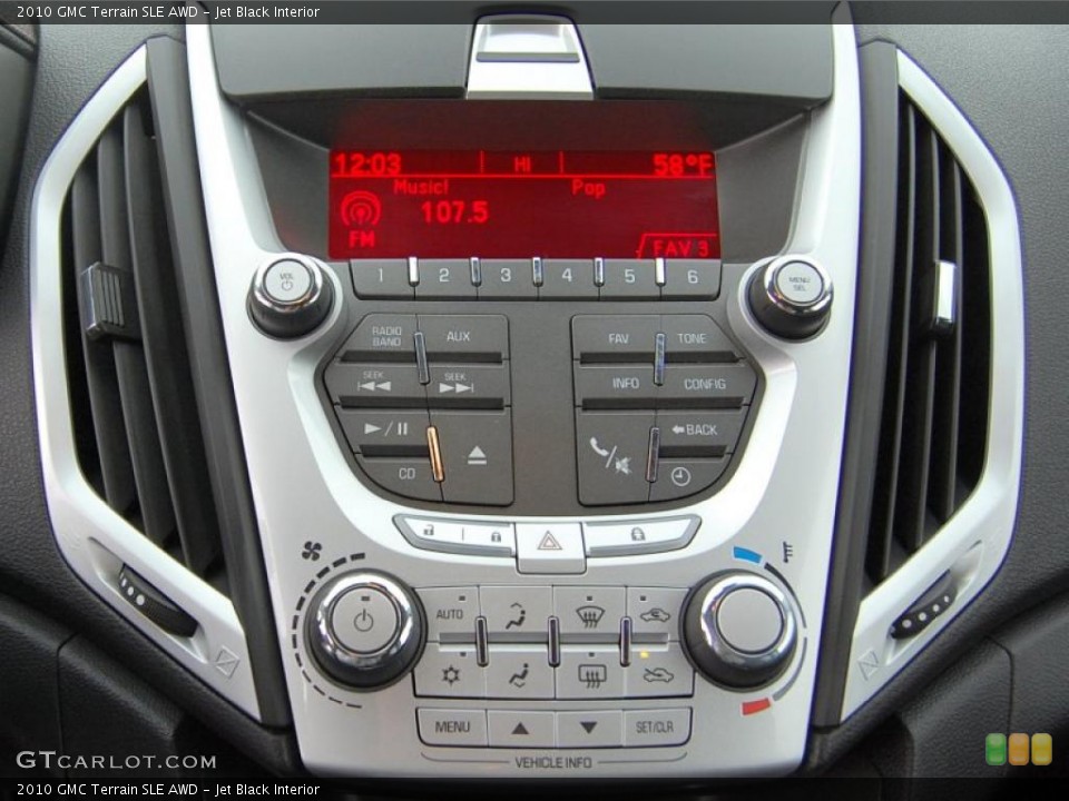 Jet Black Interior Controls for the 2010 GMC Terrain SLE AWD #41436607