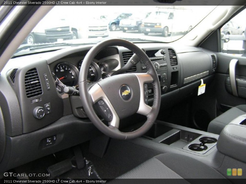 Ebony Interior Prime Interior for the 2011 Chevrolet Silverado 2500HD LT Crew Cab 4x4 #41437383