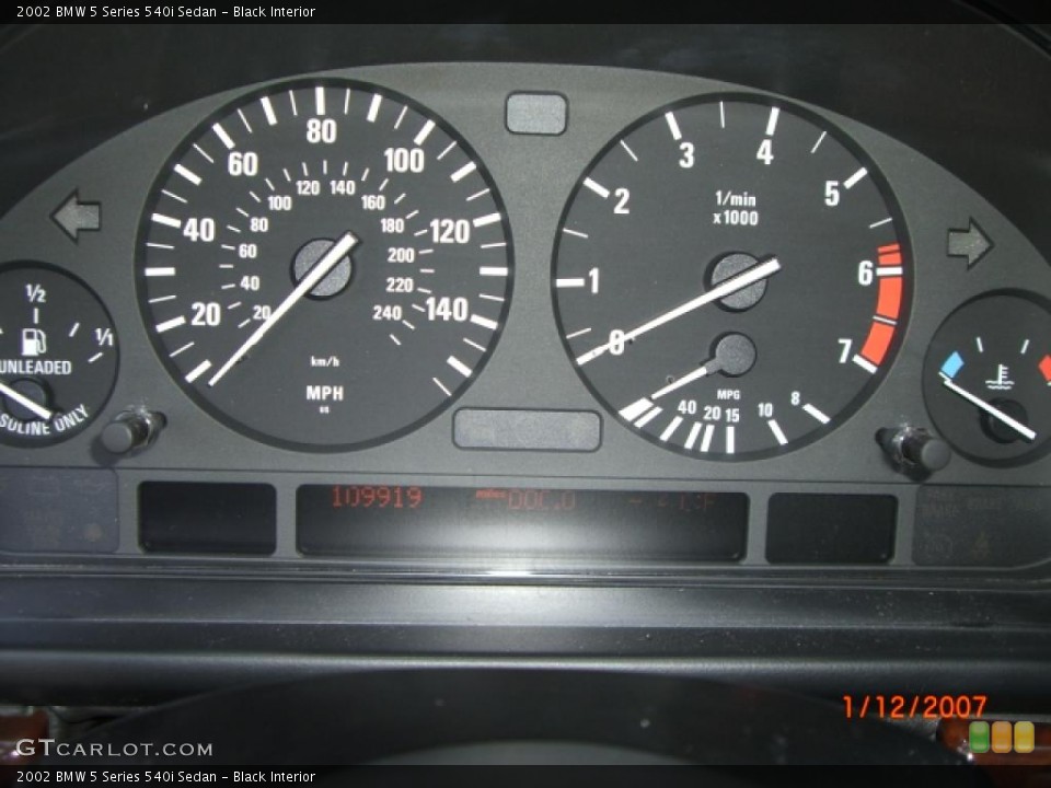 Black Interior Gauges for the 2002 BMW 5 Series 540i Sedan #41438663