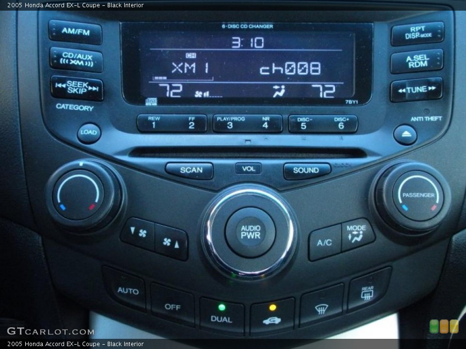 Black Interior Controls for the 2005 Honda Accord EX-L Coupe #41438723