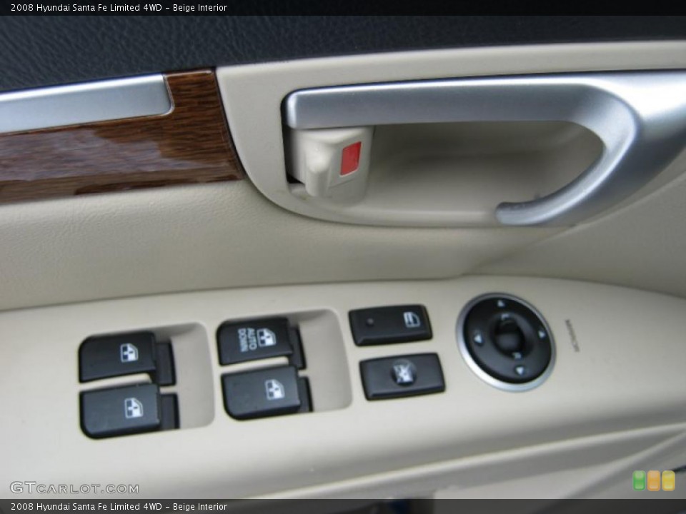 Beige Interior Controls for the 2008 Hyundai Santa Fe Limited 4WD #41444147