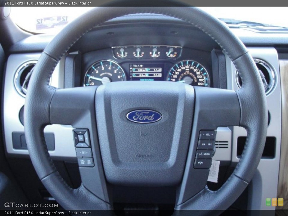 Black Interior Steering Wheel for the 2011 Ford F150 Lariat SuperCrew #41450307