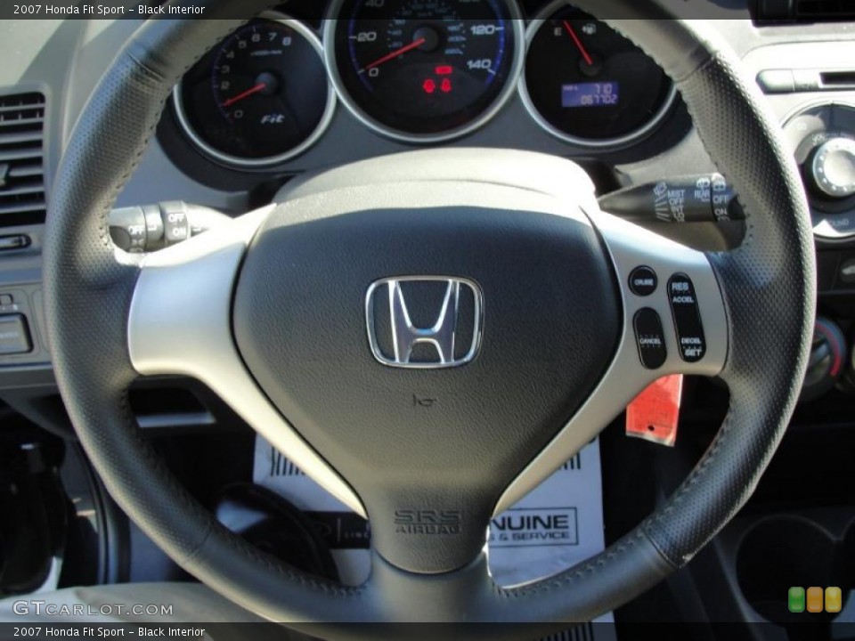 Black Interior Steering Wheel for the 2007 Honda Fit Sport #41455735