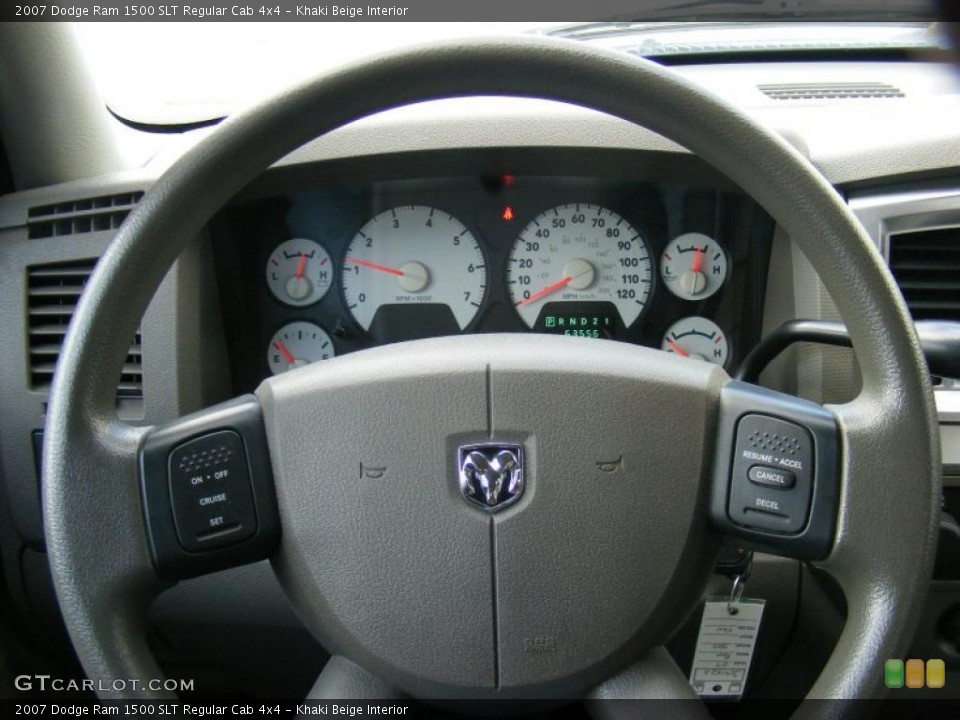Khaki Beige Interior Steering Wheel for the 2007 Dodge Ram 1500 SLT Regular Cab 4x4 #41457935
