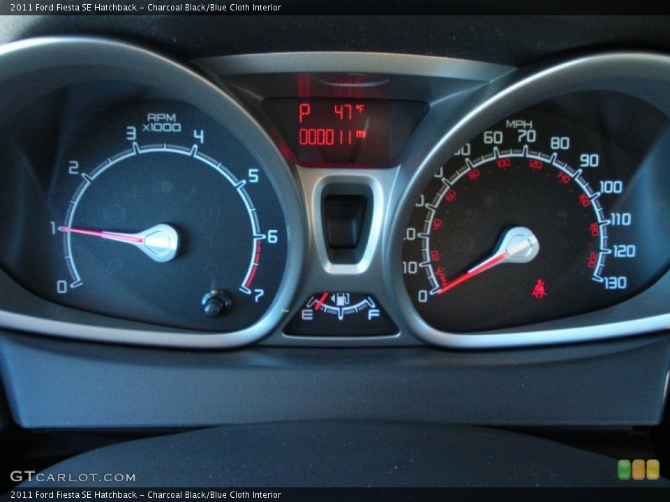 Charcoal Black/Blue Cloth Interior Gauges for the 2011 Ford Fiesta SE Hatchback #41460838