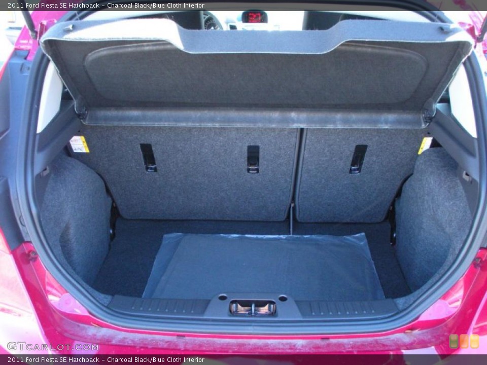 Charcoal Black/Blue Cloth Interior Trunk for the 2011 Ford Fiesta SE Hatchback #41460867