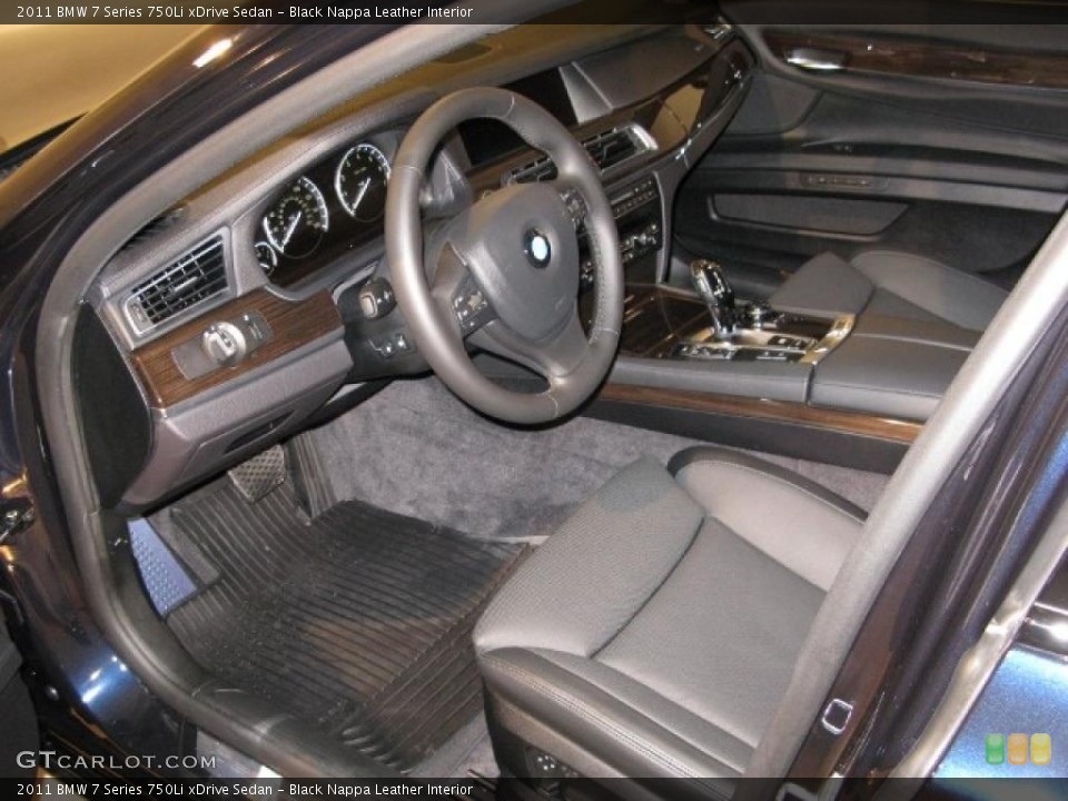 Black Nappa Leather 2011 BMW 7 Series Interiors