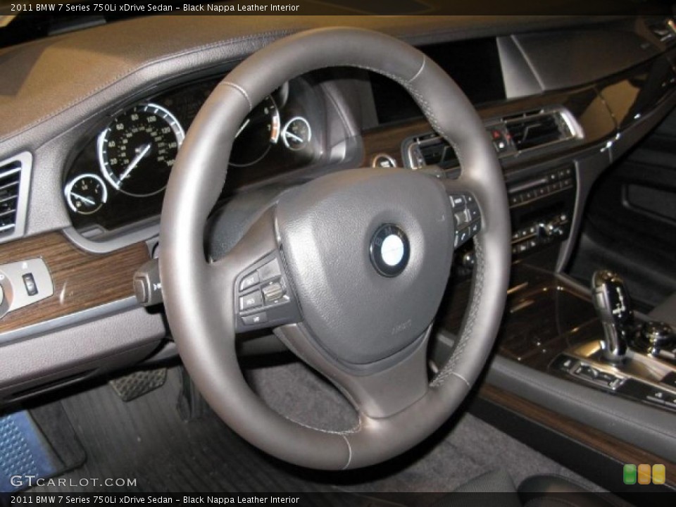 Black Nappa Leather Interior Steering Wheel for the 2011 BMW 7 Series 750Li xDrive Sedan #41461674
