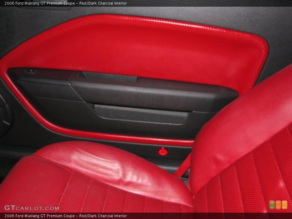 Red/Dark Charcoal Interior Door Panel for the 2006 Ford Mustang GT Premium Coupe #41462206