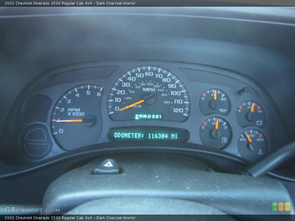 Dark Charcoal Interior Gauges for the 2003 Chevrolet Silverado 1500 Regular Cab 4x4 #41464766