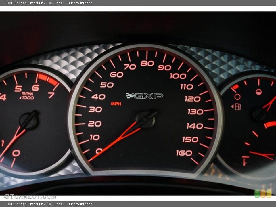 Ebony Interior Gauges for the 2008 Pontiac Grand Prix GXP Sedan #41470275