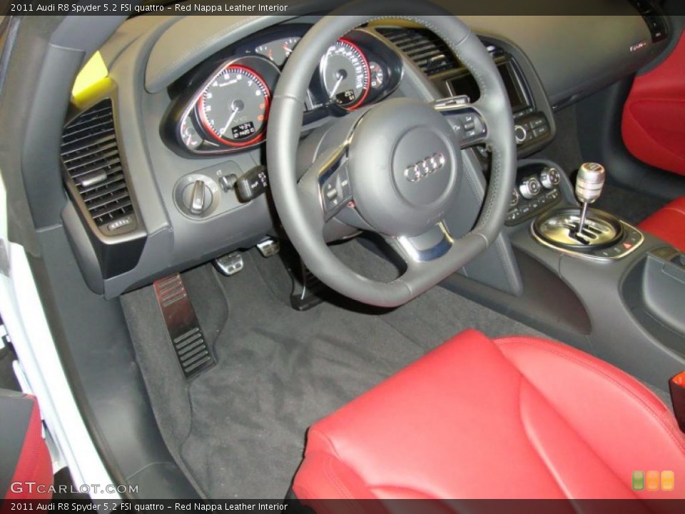 Red Nappa Leather Interior Prime Interior for the 2011 Audi R8 Spyder 5.2 FSI quattro #41470655